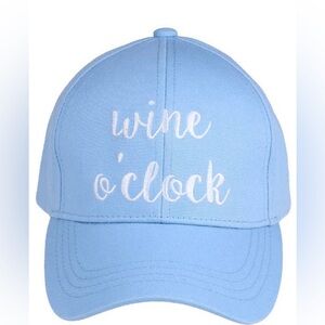 C.C Wine O'Clock Baseball Cap- Light Blue